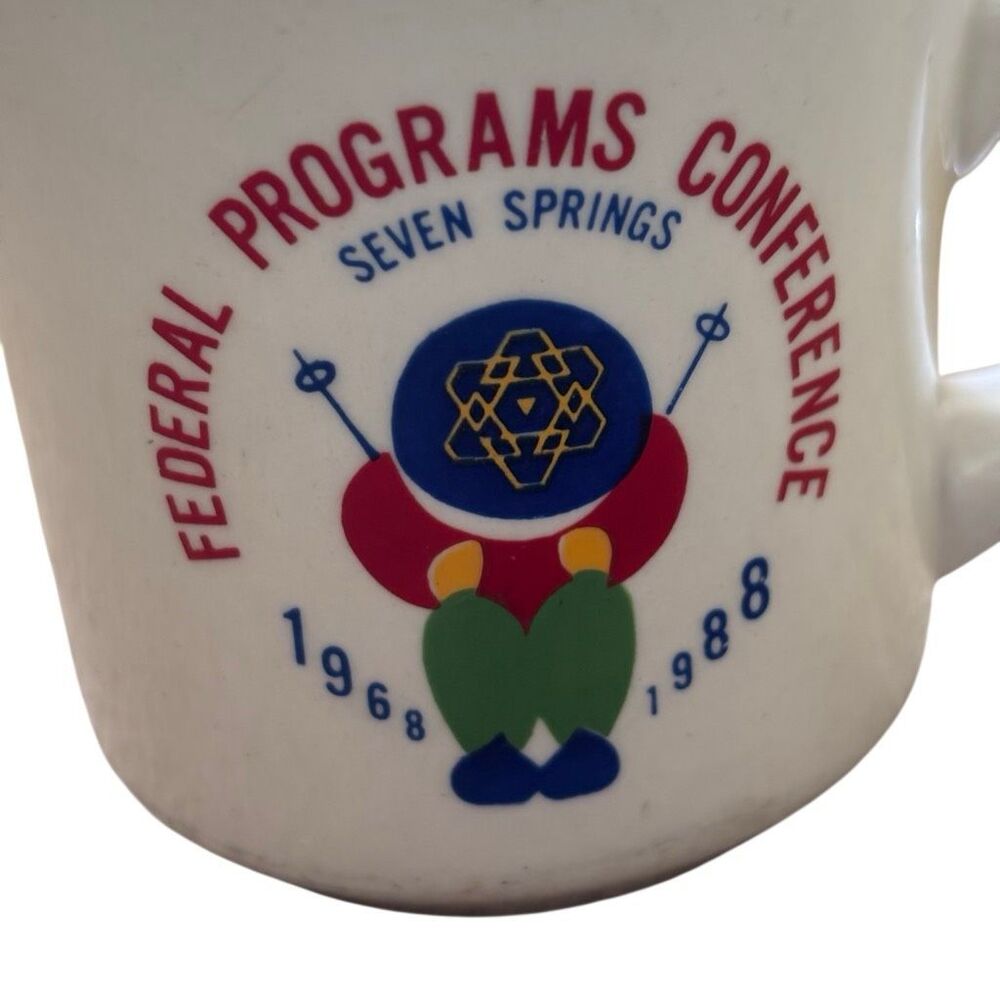 1988 PAFPC Federal Programs Conference 20th Anniv Mug - Seven Springs Skier - Picture 2 of 7